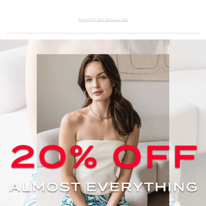 20% off in-stores & online
