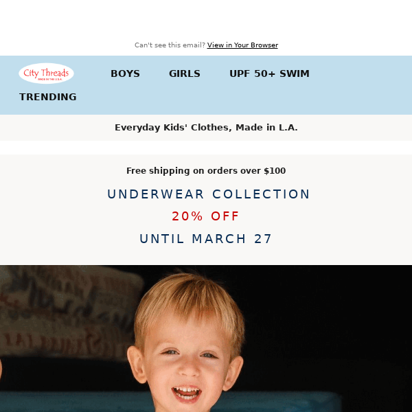 20% Off Underwear Collection + 40% Off Fall & Winter Collection