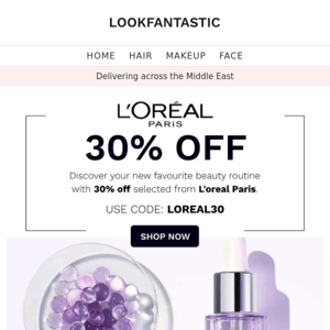 TODAY: 30% Off L'Oréal Paris 😍