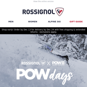 Last chance to save on POWdays selection