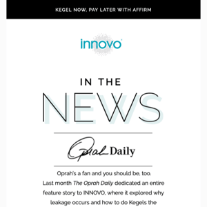 Oprah Daily Talks About INNOVO (and KEGELS)