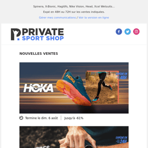 Hoka : plus de 58 références jusqu'à -61% !