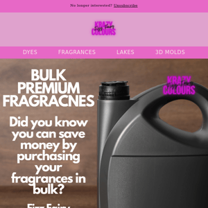 Bulk fragrance discounts available at Fizz Fairy!