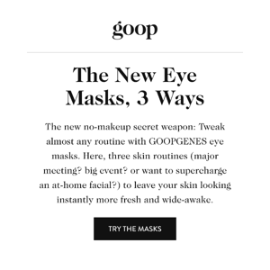 the new eye masks, 3 ways