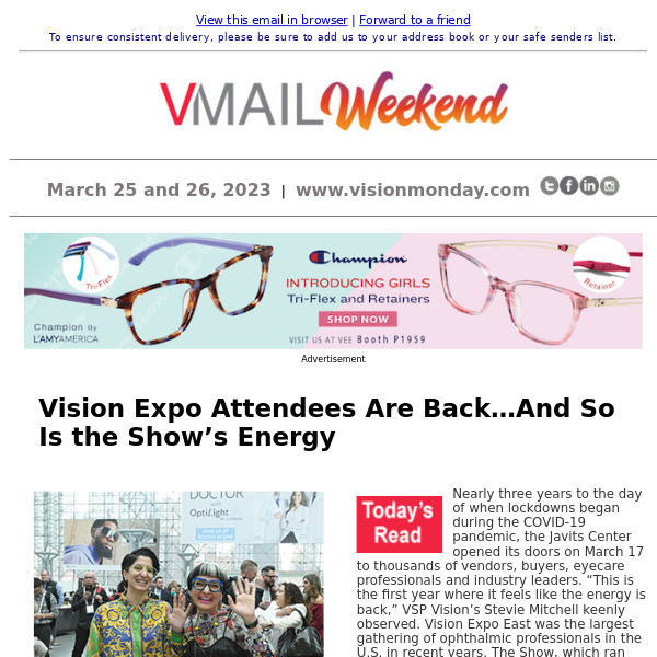 Vision Expo Attendees Are Back…And So Is the Show’s Energy