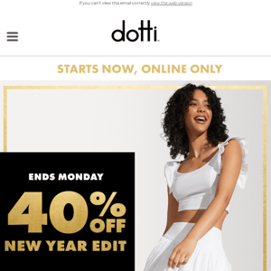 Make plans, 40% off New Year edit