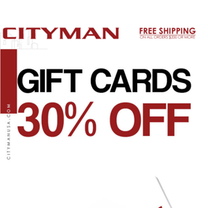 Gift Cards Now 30% OFF! 🔥