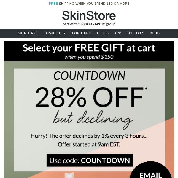 Hurry! 28% off now... but declining ⌛