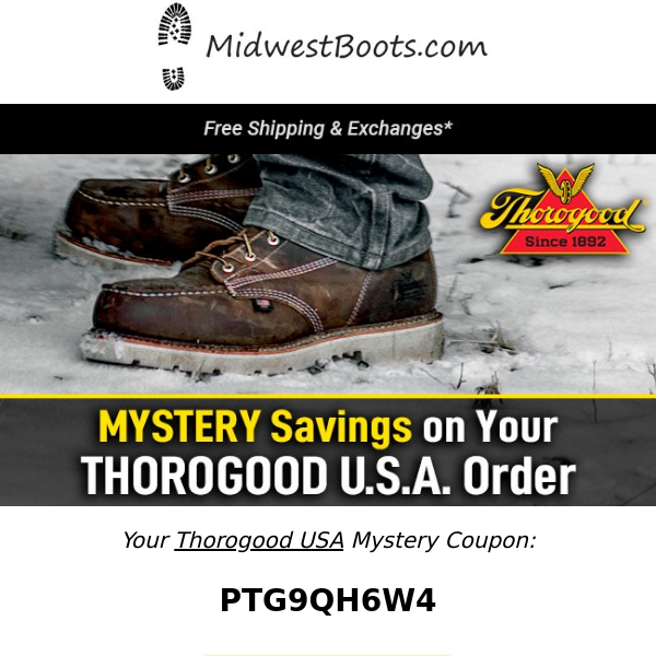 U.S.A. THOROGOOD Savings with Mystery Coupon