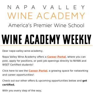 The NVWA Career Portal for Certified Wine Industry Professionals + HR Recruiters & The Rising Impact of Washington State’s Wine Scene by Joe Roberts 