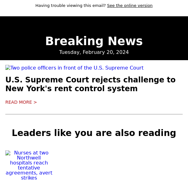 Supreme Court rejects challenge to NY's rent control system