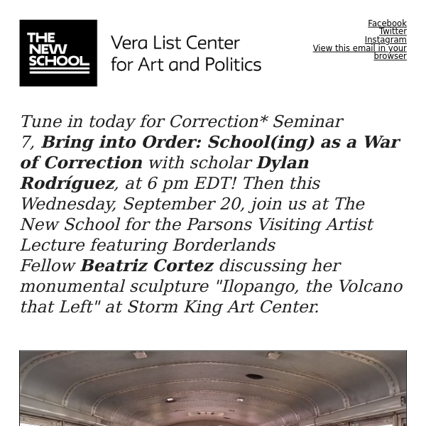 Today | School(ing) as a War of Correction + Wednesday | Beatriz Cortez: Voids, Portals, and Moving Lands