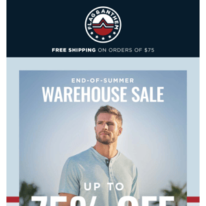 Ends TONIGHT: up to 75% Off Warehouse Sale