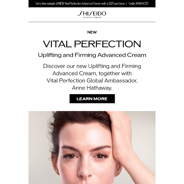 Anne Hathaway With Our NEW Vital Perfection Advanced Cream