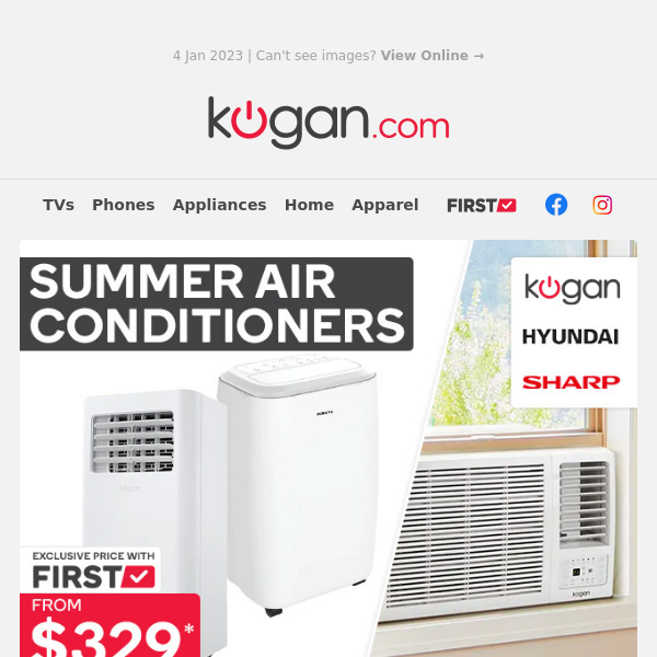 ☀️ Summer Essentials: Air Conditioners from $329* plus Chest Freezers & More
