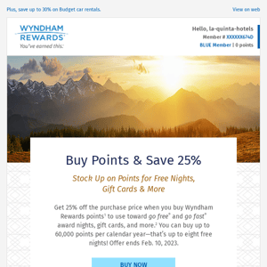 Points Sale! Save 25%