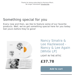 SOON! Nancy Sinatra & Lee Hazlewood - Nancy & Lee Again [White LP]