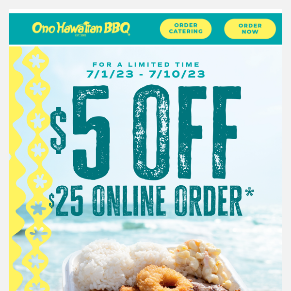 Surf, Sand & Savings when you order online!