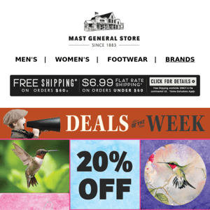 FINAL DAY: Hummingbird Feeders, Décor, and MORE 20% OFF, March 10 – 12!