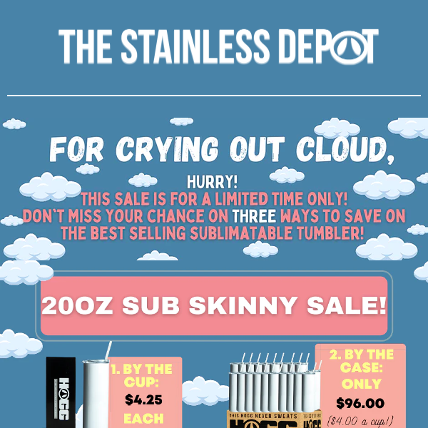 On cloud 9 ☁️ $3.75+ Sub skinny sale is back
