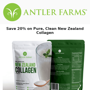 Save 20% on Pure, Clean New Zealand Collagen✨