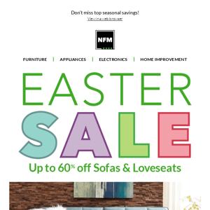 Limited-time Easter Deal: Up to 60% off Sofas