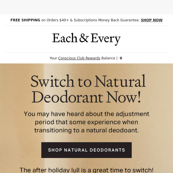 switching to a natural deodorant