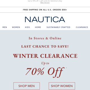 Last chance to save on Winter Clearance!