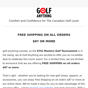 The 87th Masters - Free Shipping