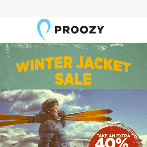 Stock up for winter! Extra 40% off all jackets