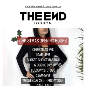 CHRISTMAS OPENING HOURS 🎅