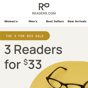 Grab 3 Readers for $33 👓