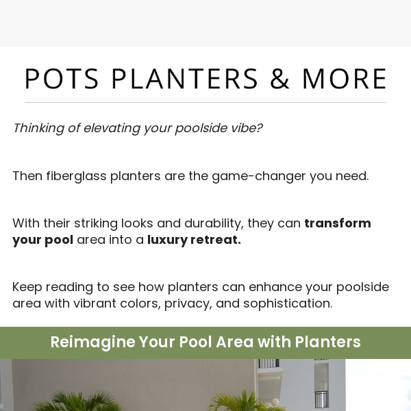 🌊 Why Planters Are the Upgrade Your Pool Area Needs