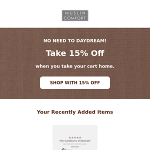 NEW OFFER: get your cart with 15% off