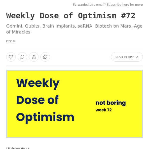 Weekly Dose of Optimism #72