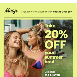 You’ve got 20% off new clothes, Maaji.