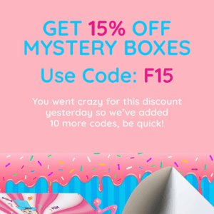 Get 15% Off Mystery Boxes