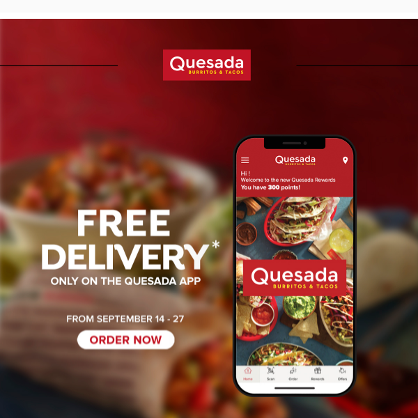 Burritos delivered for free to your doorstep!📱