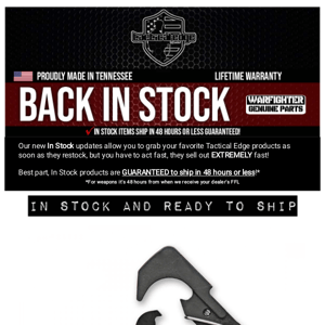 The #1 upgrade for you rifle is back in stock! Grab one before they're GONE!