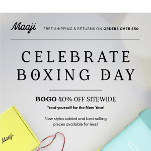 BOGO 40% OFF 🎁🤑 Boxing Day!