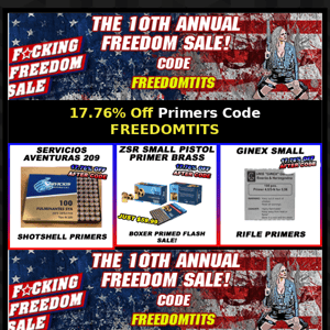 17.76% Off ⭕ Pistol, Rifle & Shotgun Primers!!!