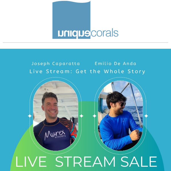 UC Livestream Sale this Saturday, 2/24! Join Joe and Emilio at 9:30am PST for an interactive stream via our App!  ﻿ ﻿ 　　