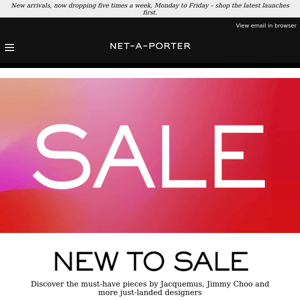 New designers added to Sale – now up to 60% off