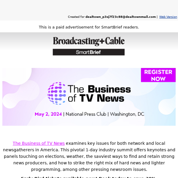 Agenda Preview - The Business of TV News, May 2