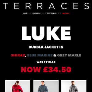 LUKE BUBBLA JACKET NOW £34.50 🔥🔥