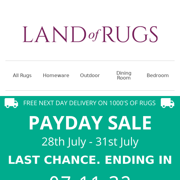 Land of Rugs UK, Last Chance to Get a Great Deal on Your Next Rug ❗