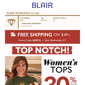 Blair, LAST CHANCE to Shop & SAVE with Amazing Top Deals!