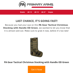 ⚡ It’s almost gone! See if PA Gear Tactical Christmas Stocking with Handle OD Green is available ⚡