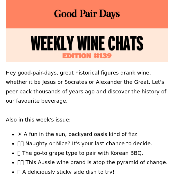 Weekly Wine Chats #139⛱