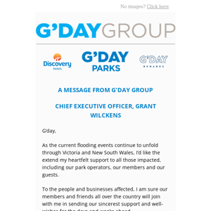 A message from G'day Group CEO, Grant Wilckens